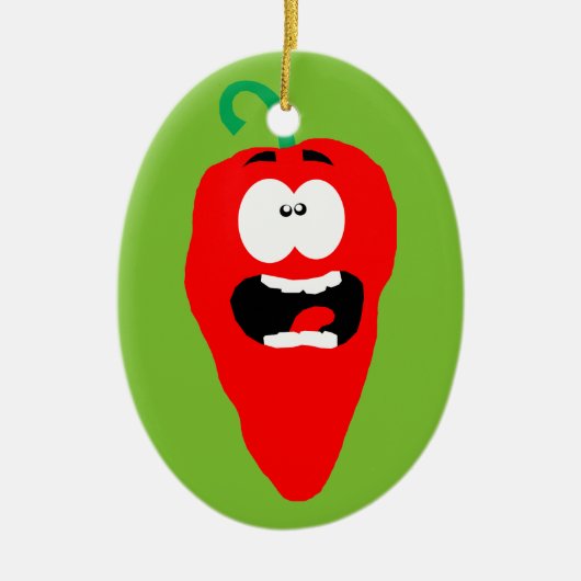 Roter Hot Chili Pepper Keramikornament (Vorne)