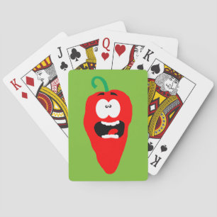 Roter Hot Chili Pepper Spielkarten