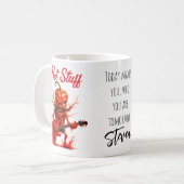Roter Hot Chili Rocker Mit Zitat Kaffeetasse (Vorderseite Links)