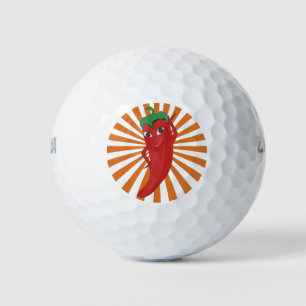 Roter Hot Pepper Diva Imitate Stickerei drucken Golfball