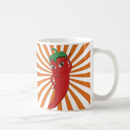 Roter Hot Pepper Diva Imitate Stickerei drucken Kaffeetasse (Rechts)