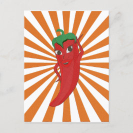 Roter Hot Pepper Diva Imitate Stickerei drucken Postkarte