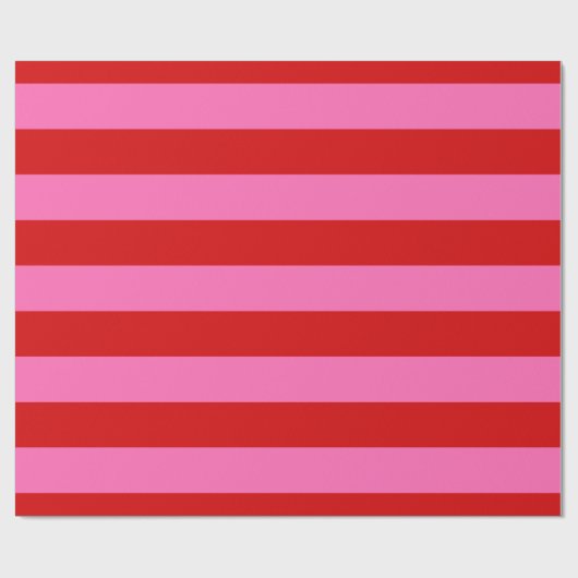 Roter, Hot-Pink #2 XL Preppy Strip 1x Geschenkpapier (Flach)