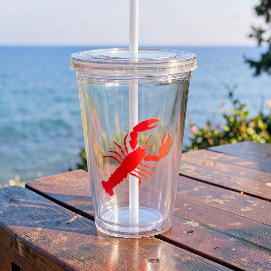 roter Hummer Acryltrinkbecher