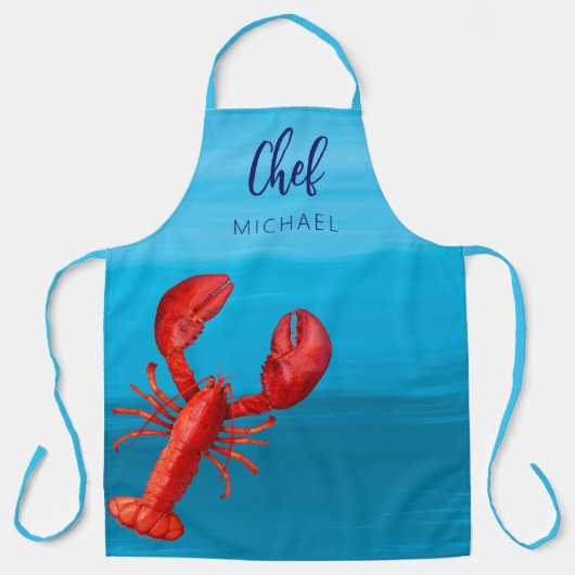 Roter Hummer Blaue Meerkrabbe Party Koch Koch Schürze (Vorderseite)