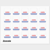 Roter Hummer Blue White Gingham Coast Sticker (Blatt)