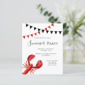 Roter Hummer für das Sommer-Party - Einladung (Stehend Vorderseite)