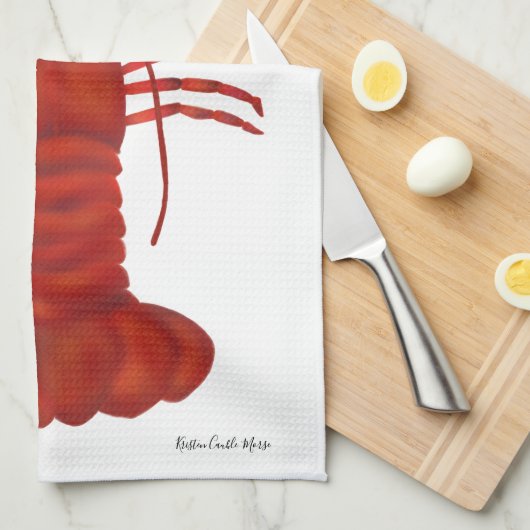 Roter Hummer Geschirrtuch (Viertel Falte)