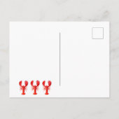 Roter Hummer, grüne Party Einladung Postkarte (Rückseite)