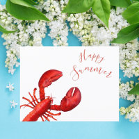 Roter Hummer im weißen glücklichen Sommer