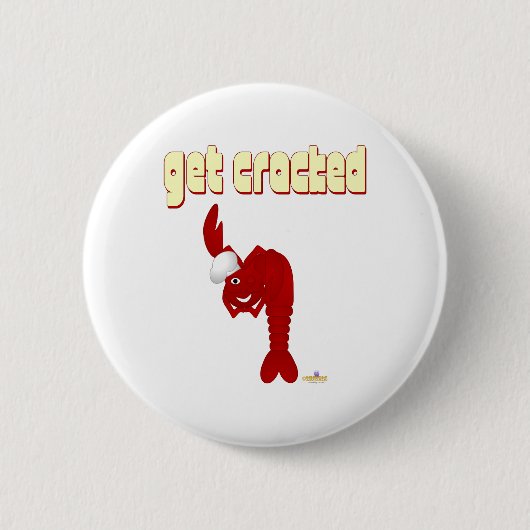 Roter Hummer Koch knacken Button (Vorderseite)