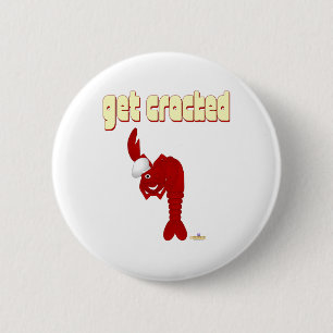 Roter Hummer Koch knacken Button