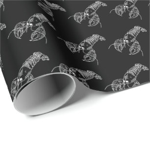 Roter Hummer Maine Preppy Strand Geschenkpapier