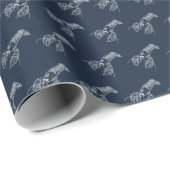 Roter Hummer Meeresfrüchte Maine Preppy Beach Geschenkpapier (Rolleneckpunkt)