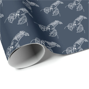 Roter Hummer Meeresfrüchte Maine Preppy Beach Geschenkpapier