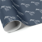 Roter Hummer Meeresfrüchte Maine Preppy Beach Geschenkpapier (Rolleneckpunkt)