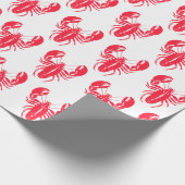 Roter Hummer Meeresfrüchte Maine Preppy Beach Geschenkpapier (Ecke)