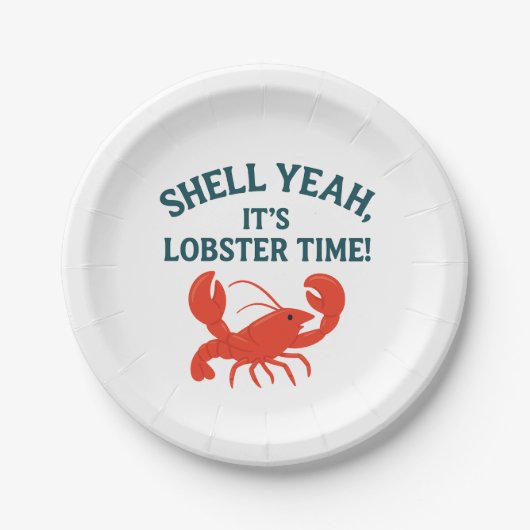 Roter Hummer Party Zitat Retro Pappteller (Vorderseite)