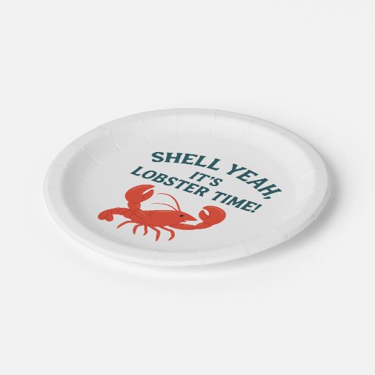 Roter Hummer Party Zitat Retro Pappteller (Schrägansicht)