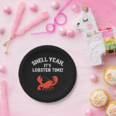 Roter Hummer Party Zitat Retroschwarz Pappteller (Party)