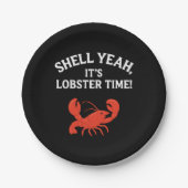 Roter Hummer Party Zitat Retroschwarz Pappteller (Vorderseite)