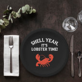 Roter Hummer Party Zitat Retroschwarz Pappteller