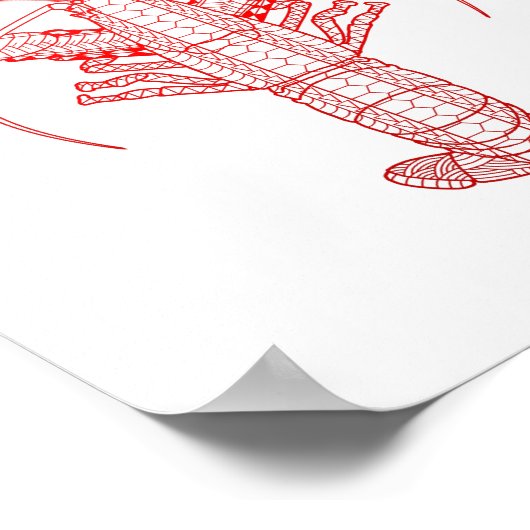 Roter Hummer Poster (Ecke)