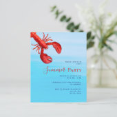 Roter Hummer Seehaushalt Sommerliche Party Einladu (Stehend Vorderseite)