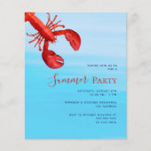Roter Hummer Seehaushalt Sommerliche Party Einladu (Vorderseite)