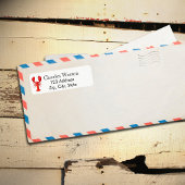 Roter Hummer, weiße Rücksendeadresse