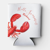 Roter Hummer Weißer hallo Sommername Meeresfrüchte Dosenkühler (Vorderseite)