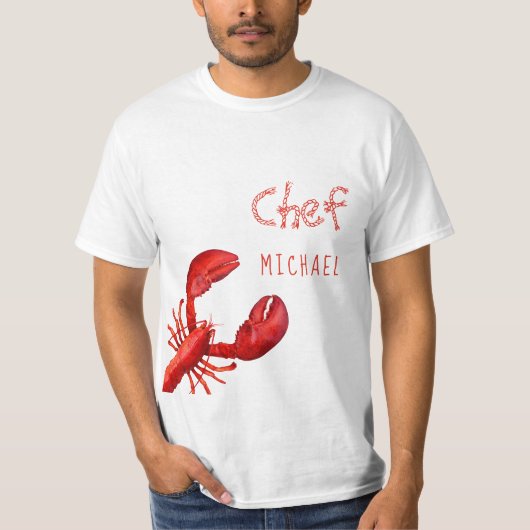 Roter Hummer, weißer individuelle Name T-Shirt (Vorderseite)