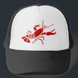 Roter Hummerfernlastfahrerhut Truckerkappe<br><div class="desc">Roter Hummerfernlastfahrerhut. Meeresfrüchtekappenentwurf.</div>