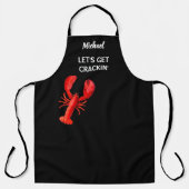 Roter Hummerkrabbe Party Koch kochen schwarz Schürze (Vorderseite)