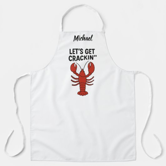 Roter Hummerkrabbe Party Name Koch Koch Schürze (Vorderseite)