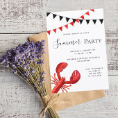 Roter Hummerstrand im Sommer Party im Freien Einladung