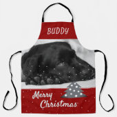 Roter Hund Foto Tree Frohe Weihnachten Schürze (Vorderseite)