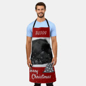 Roter Hund Foto Tree Frohe Weihnachten Schürze (Getragen)