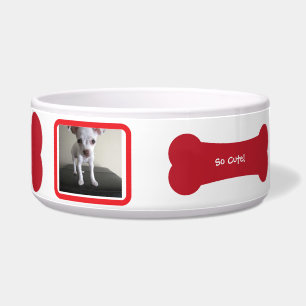 Roter Hund Knochen Foto Personalisiert Hundeschale Napf
