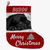 Roter Hund Name des Hauses und Foto Großer Weihnachtsstrumpf (Vorderseite)