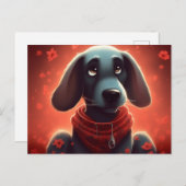Roter Hund Postkarte (Vorne/Hinten)