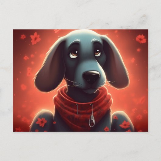 Roter Hund Postkarte (Vorderseite)