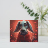 Roter Hund Postkarte (Stehend Vorderseite)