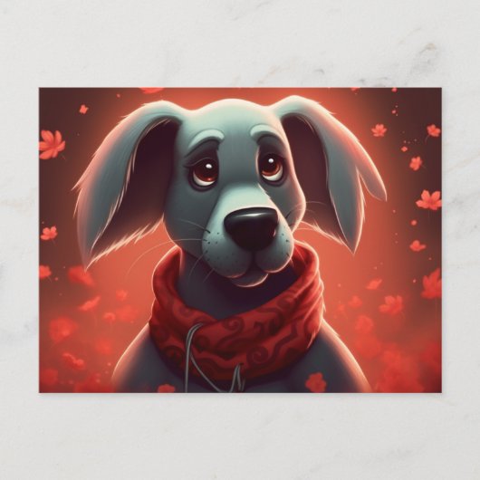 Roter Hund Postkarte (Vorderseite)