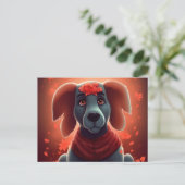 Roter Hund Postkarte (Stehend Vorderseite)