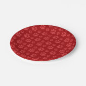 Roter Hundepflaster Pappteller (Schrägansicht)