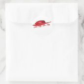 roter Hut Runder Aufkleber (Tasche)