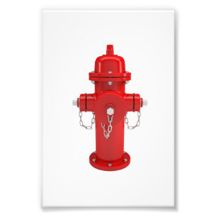 Roter Hydrant Fotodruck