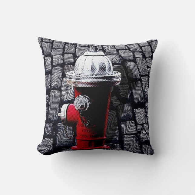 Roter Hydrant New York City Kissen (Vorderseite)