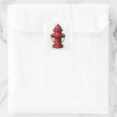 Roter Hydrant Quadratischer Aufkleber (Tasche)